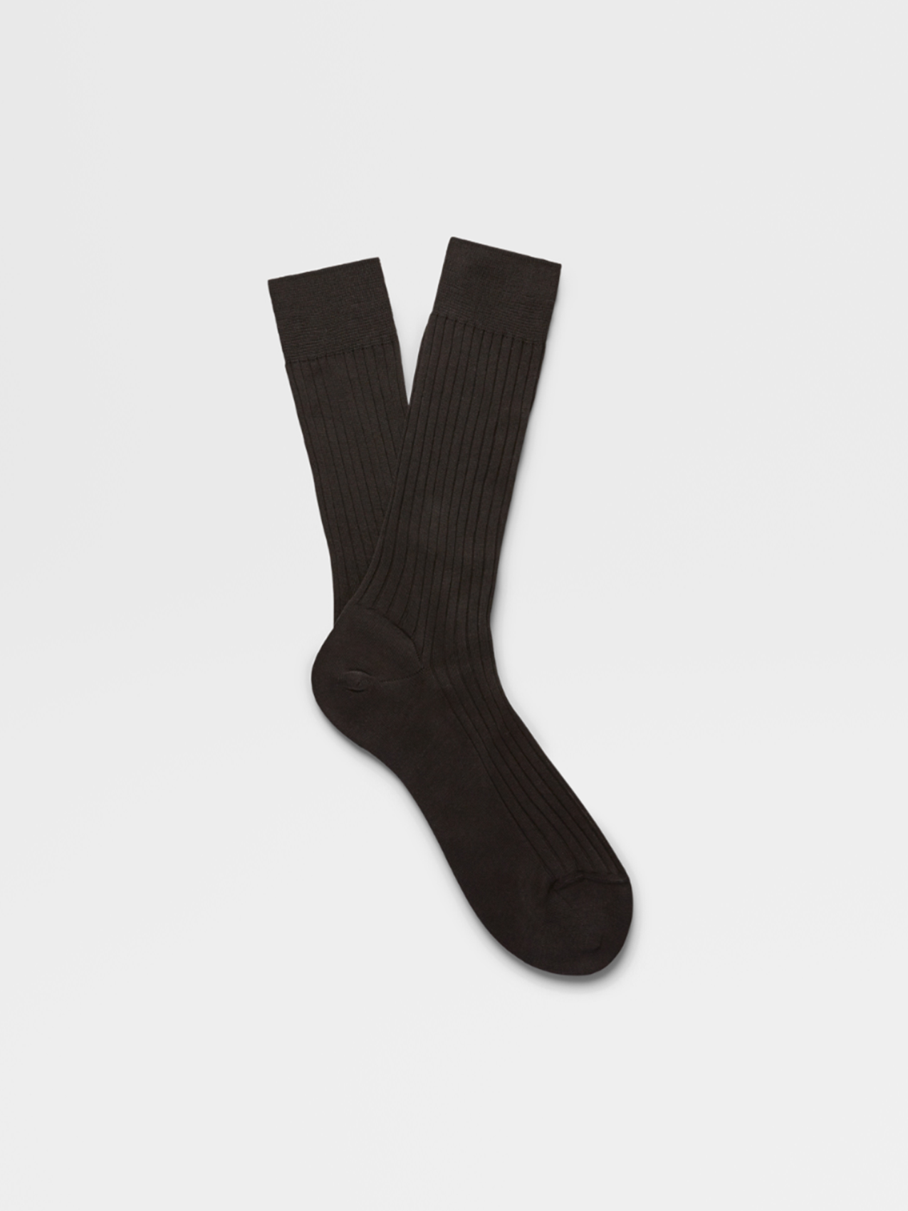 Dark Grey Cotton Ribbed Mid Calf Socks